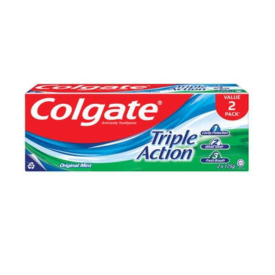 Colgate Triple Action Toothpaste Twinpack 175g x 2