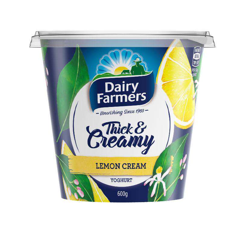 Dairy Farmers Thick and Creamy Lemon Cream Yoghurt 600g