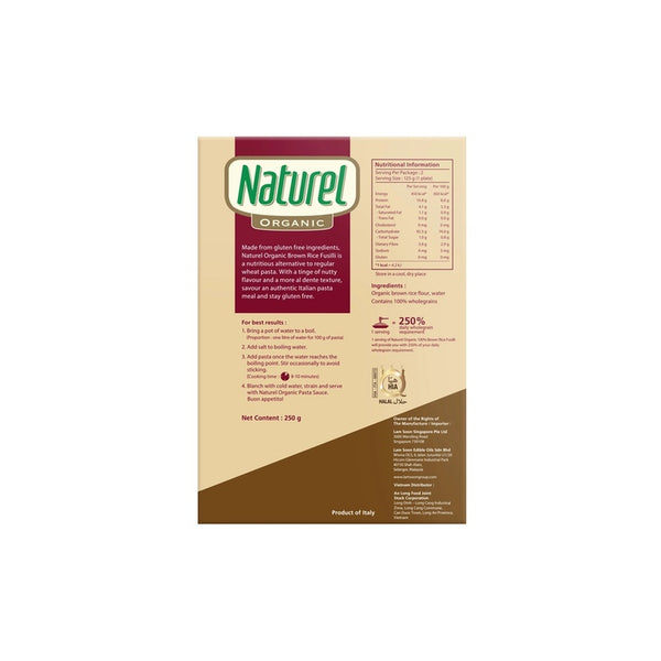 Naturel Organic Brown Rice Fusilli 250g (highest price)