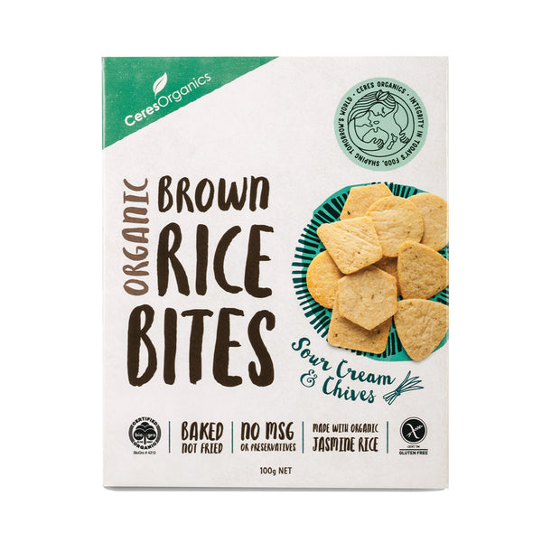 Ceres Organic Rice Bites, Sour Cream & Chives 100g