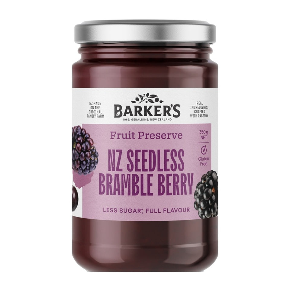Barkers Jam Nz Seedless Bramble Berries Spread 350g
