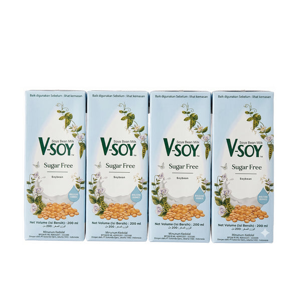 V-Soy No Sugar Added Soya Bean Milk Drink 200ml x 4 (highest price)