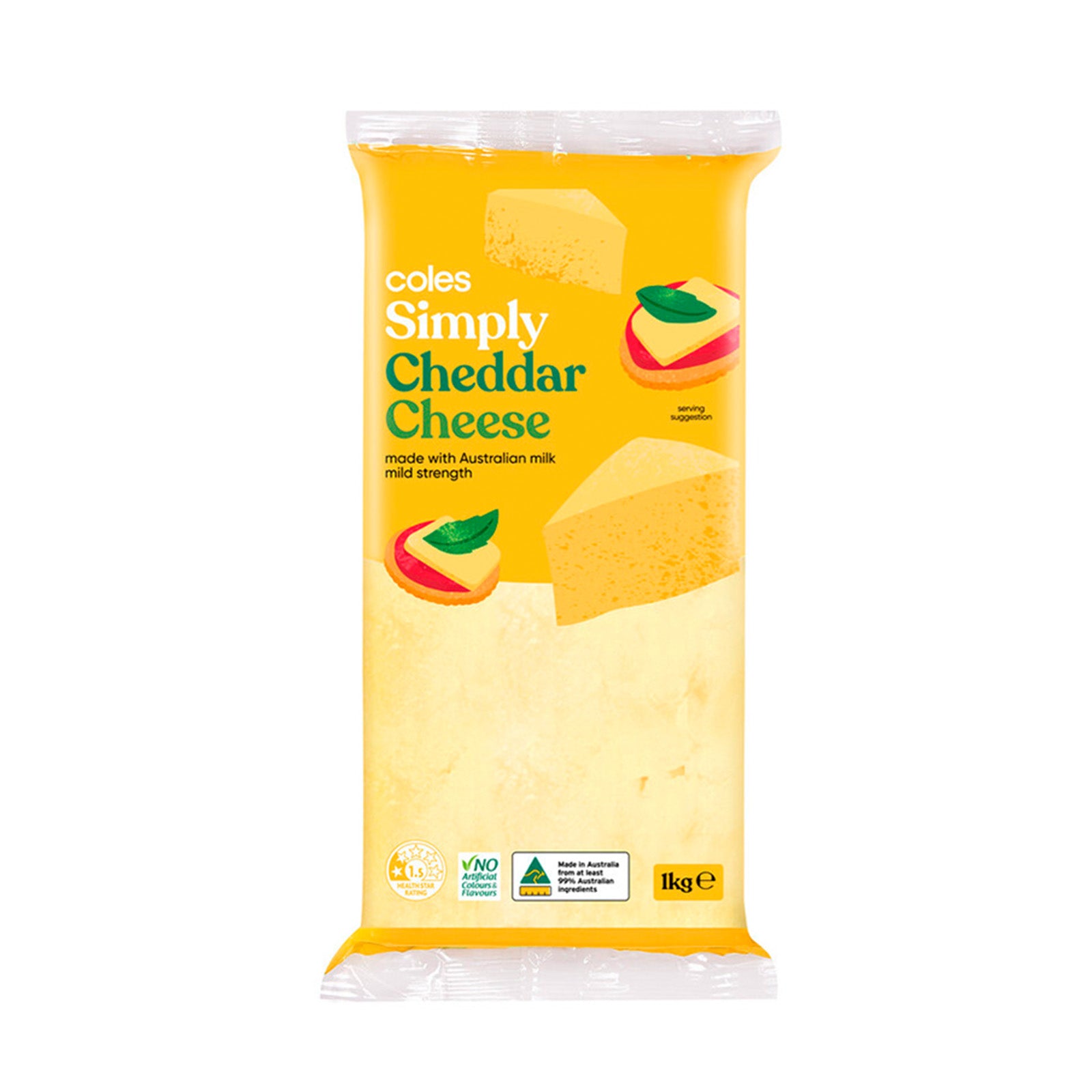 Coles Cheddar Cheese Block 1kg