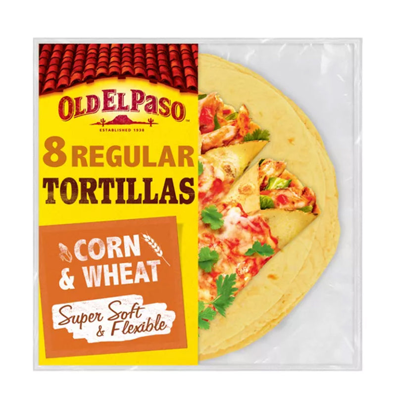 Old El Paso Corn and Wheat 8 Regular Tortilla Wraps 335g