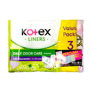 Kotex Fresh Long and Wider Daun Sirih 30pcs x 3
