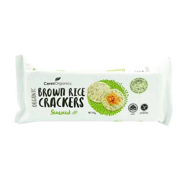 Ceres Organics Brown Rice Cracker Seaweed 115g