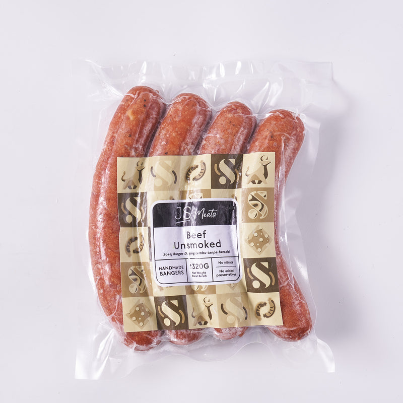 Unsmoked Beef Banger Sausage 4pcs/pack