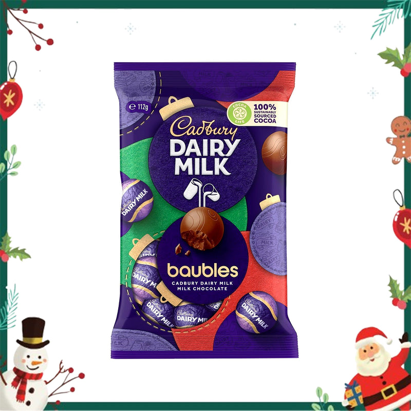 Cadbury Dairy Milk Chocolate Christmas Baubles 112g