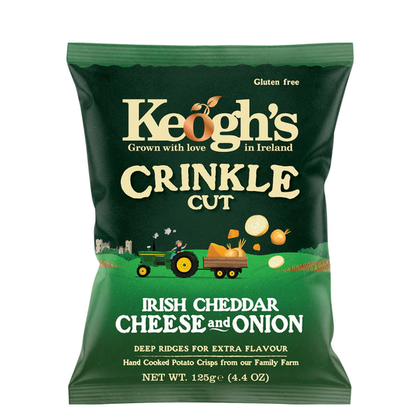 Keoghs Crinkle Cut Cheddar Cheese And Onion 125g
