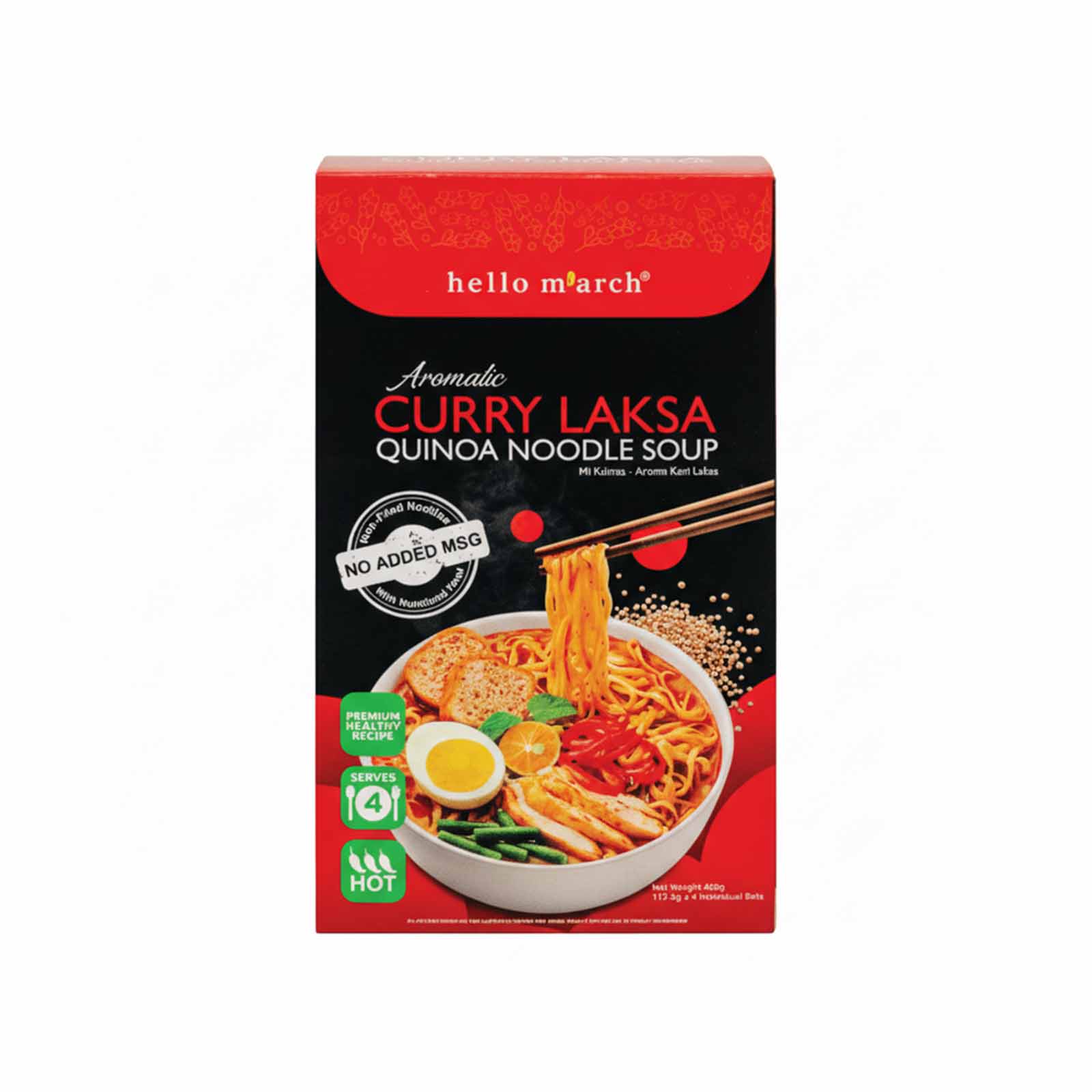 Hello M'arch Aromatic Curry Laksa Quinoa Noodle Soup 450g