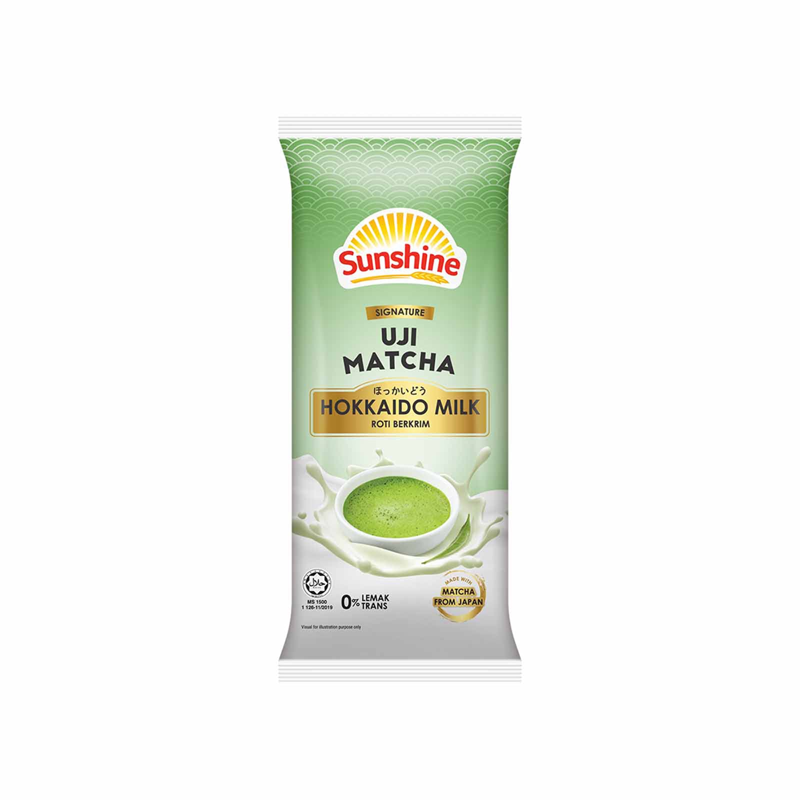 Sunshine Uji Matcha Hokkaido Milk Roll Bun 52g