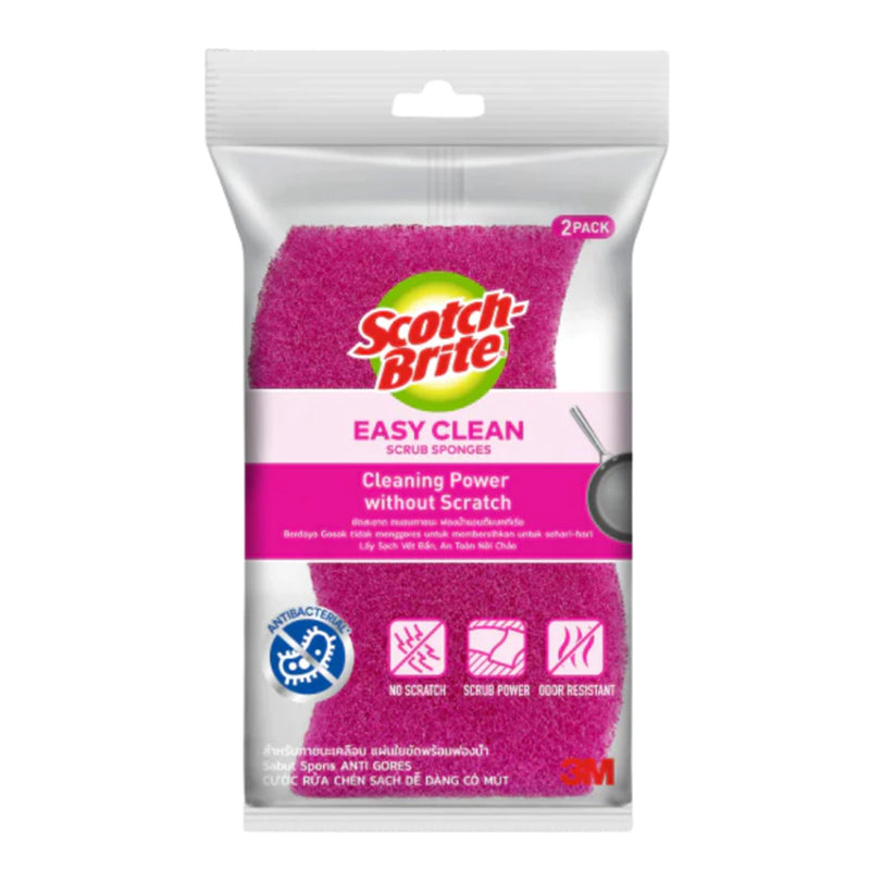 Scotch Brite Easy Clean Scrub Sponge Pink 2pcs/pack