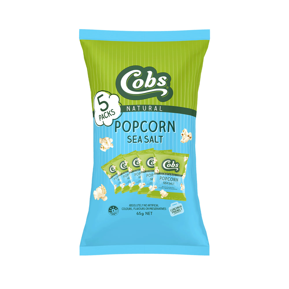 Cobs Natural Sea Salt Popcorn Multipack 13g x 5