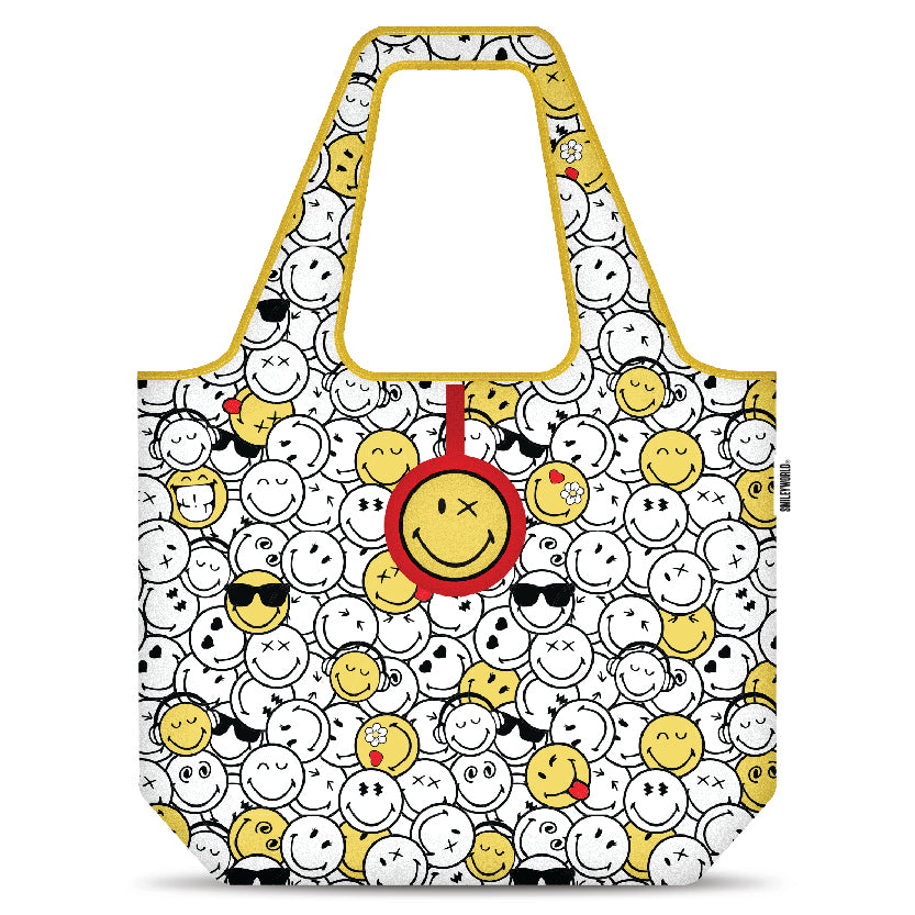 Smiley Foldable Bag (White Colour) 1unit