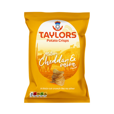 Taylors Mature Cheddar and Onion Potato Crisps 150g