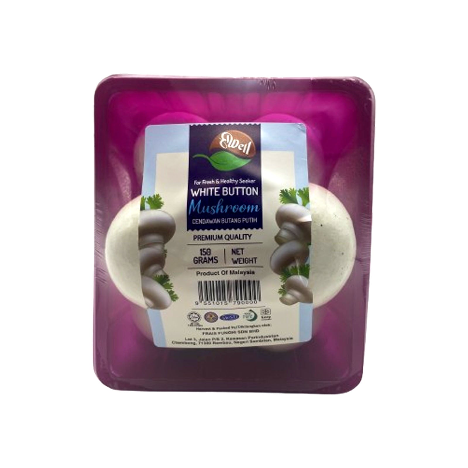 Frais Funghi Mushroom White  Button (Malaysia) 150g