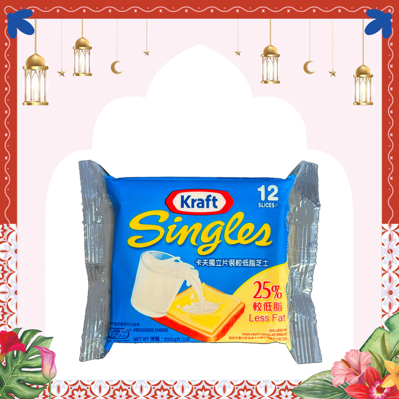 Kraft Singles 25% Less Fat Cheese Slice 250g