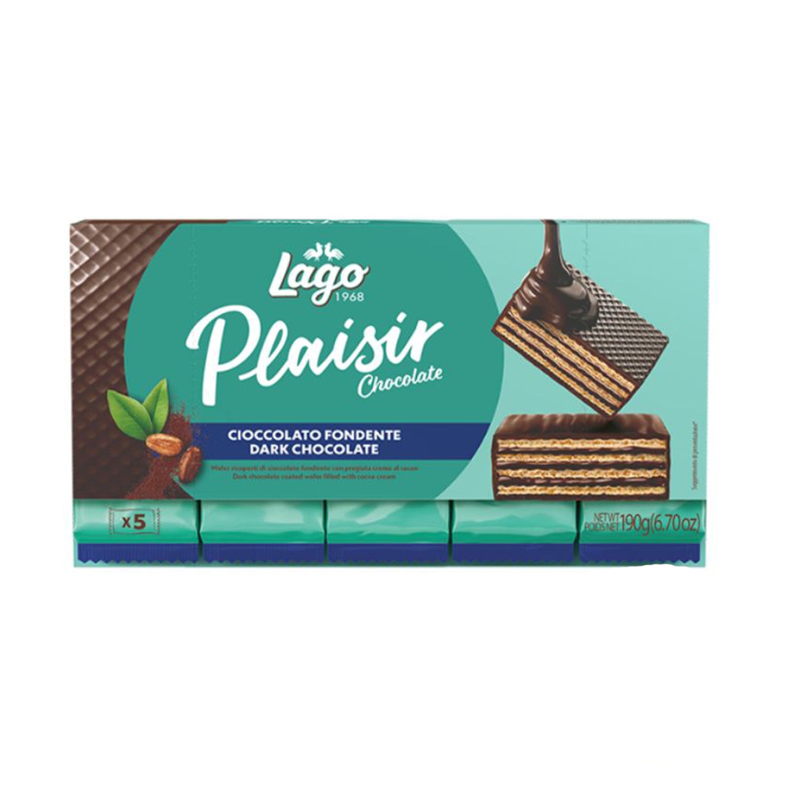 Gastone Lago Plaisir Chocolate Wafer Cioccolato Al Latte Dark Chocolate 190g