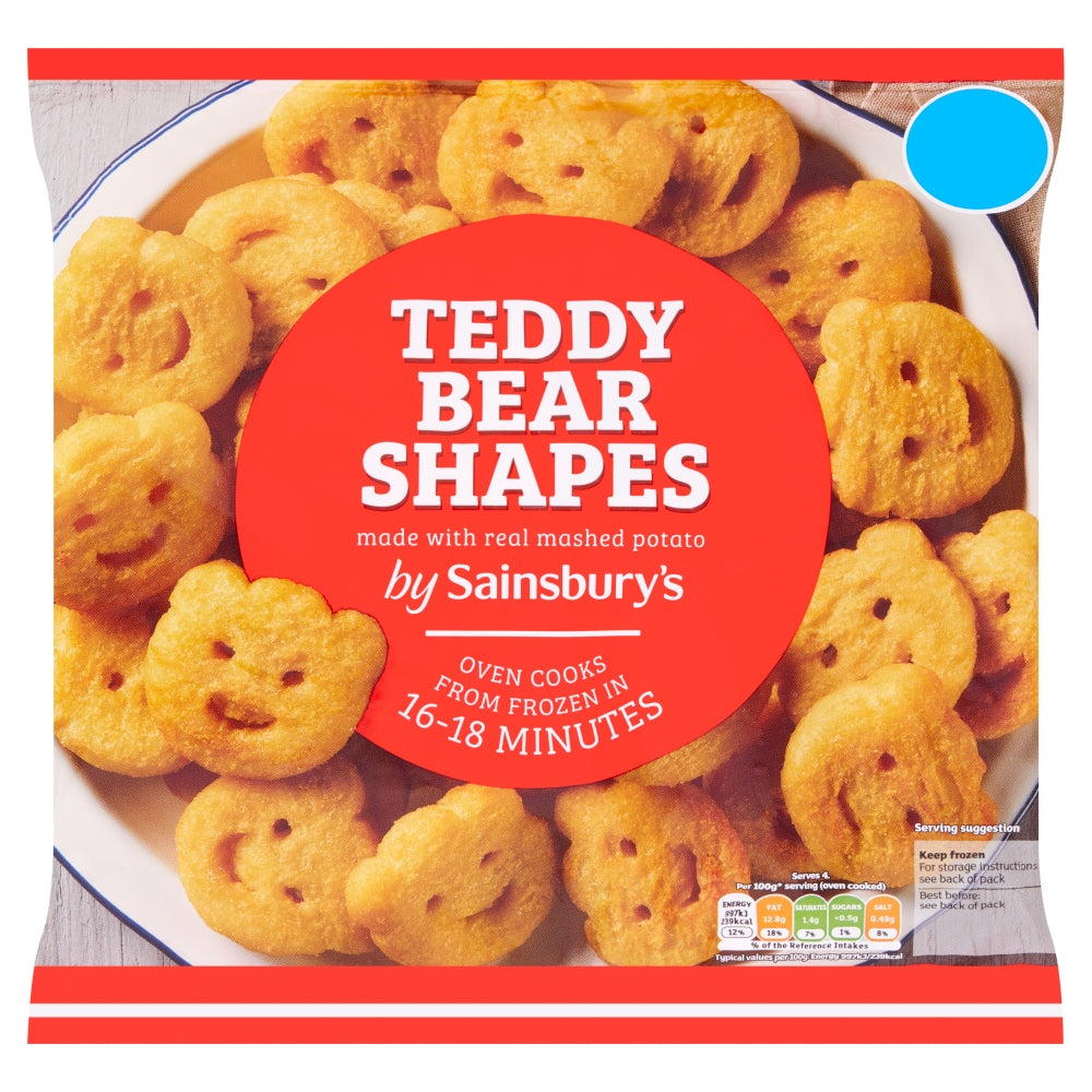 Sainsbury's Frozen Teddy Shapes Potatoes 500g