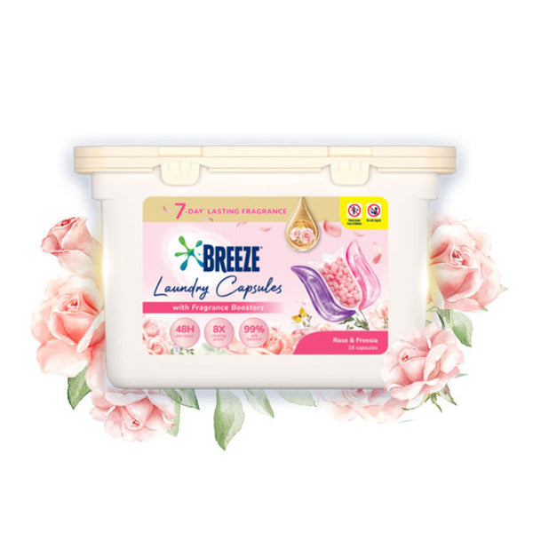 Breeze Laundry Capsules Rose Detergent 168g X 16