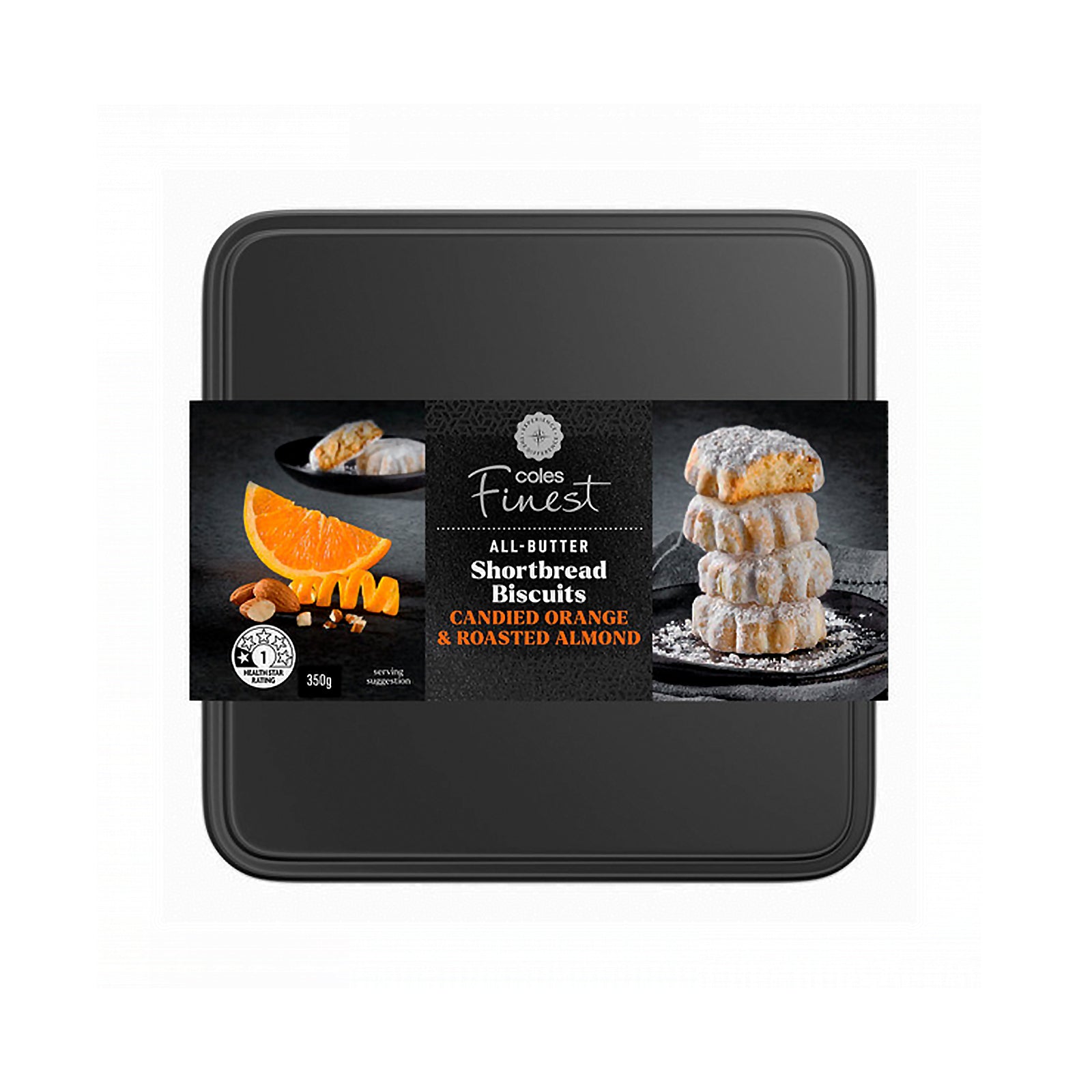 Coles Finest Roasted Almond with Orange Peel Shortbread 350g