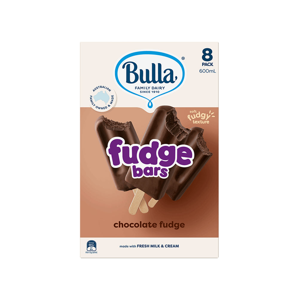 Bulla Chocolate Fudge Bars 8pcs/pack 800ml