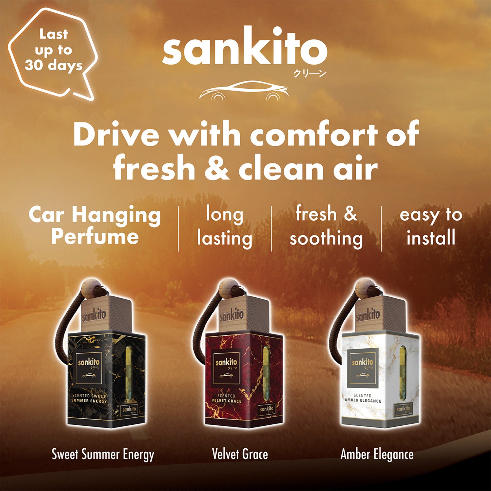 Sankito Car Hanging Perfume - Sweet Summer Energy 6ml