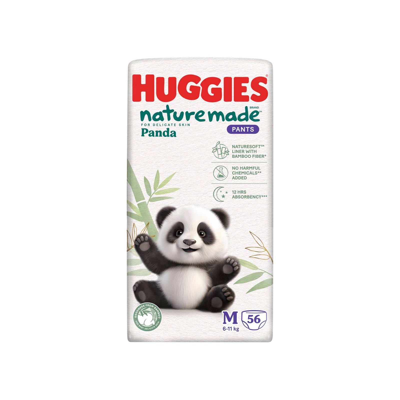 Huggies Naturemade Panda Pants Size M 56pcs/pack