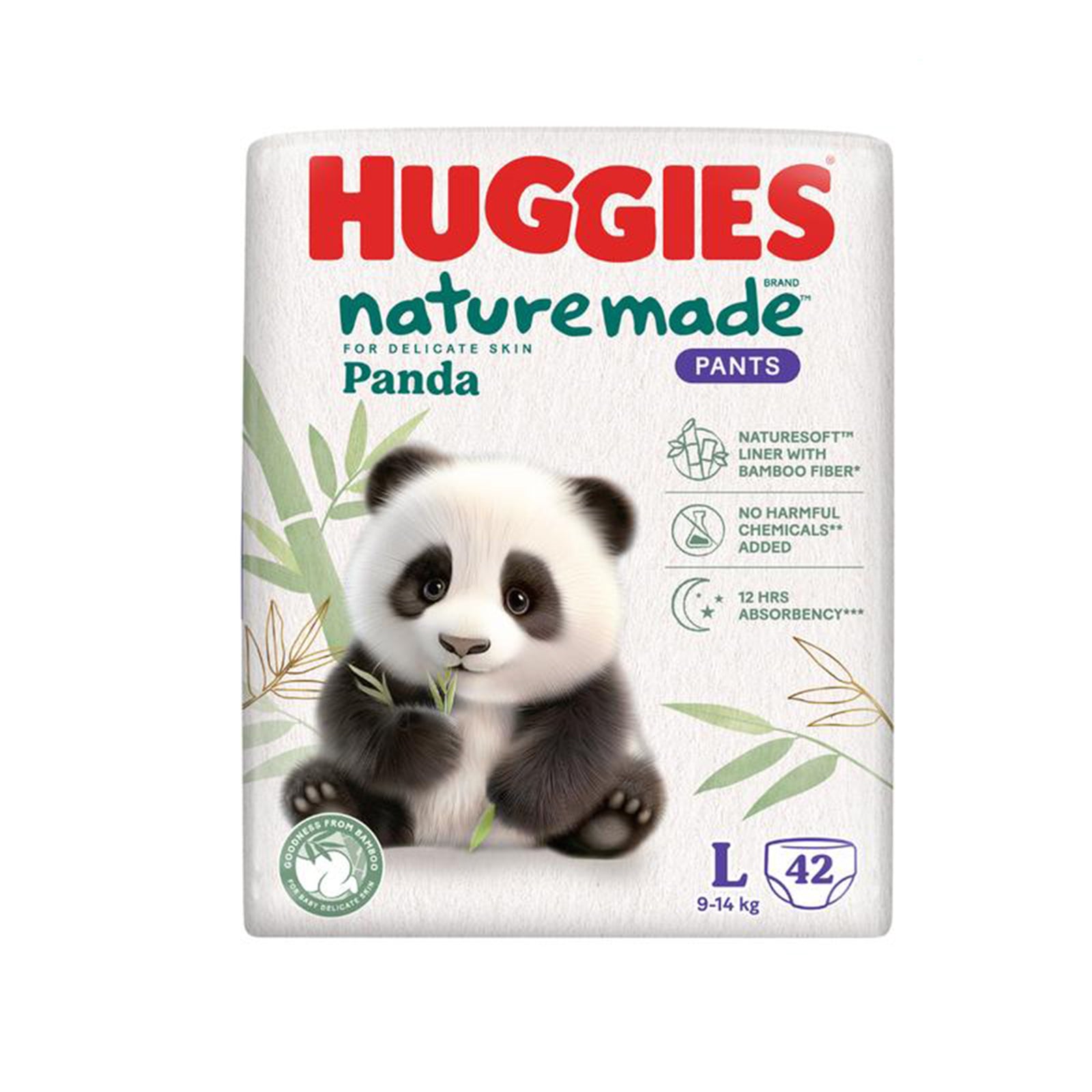 Huggies Naturemade Panda Pants Super Jumbo Large 42sheets
