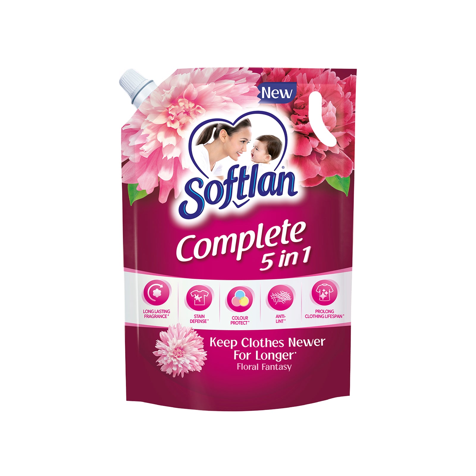 Softlan Complete Floral Scent Fabric Softener Refill 1.3L