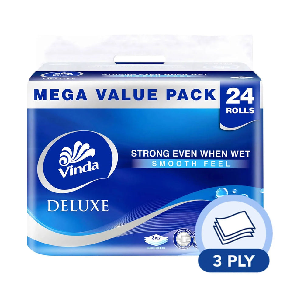 Vinda Deluxe 3Ply Bathroom Tissue 250pcs x 24