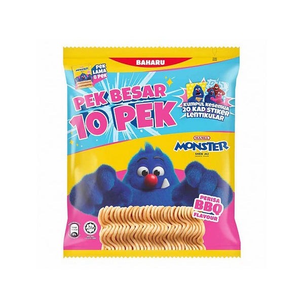 Mamee Monster Noodle Snacks BBQ Flavour Family Pack 25g x 10
