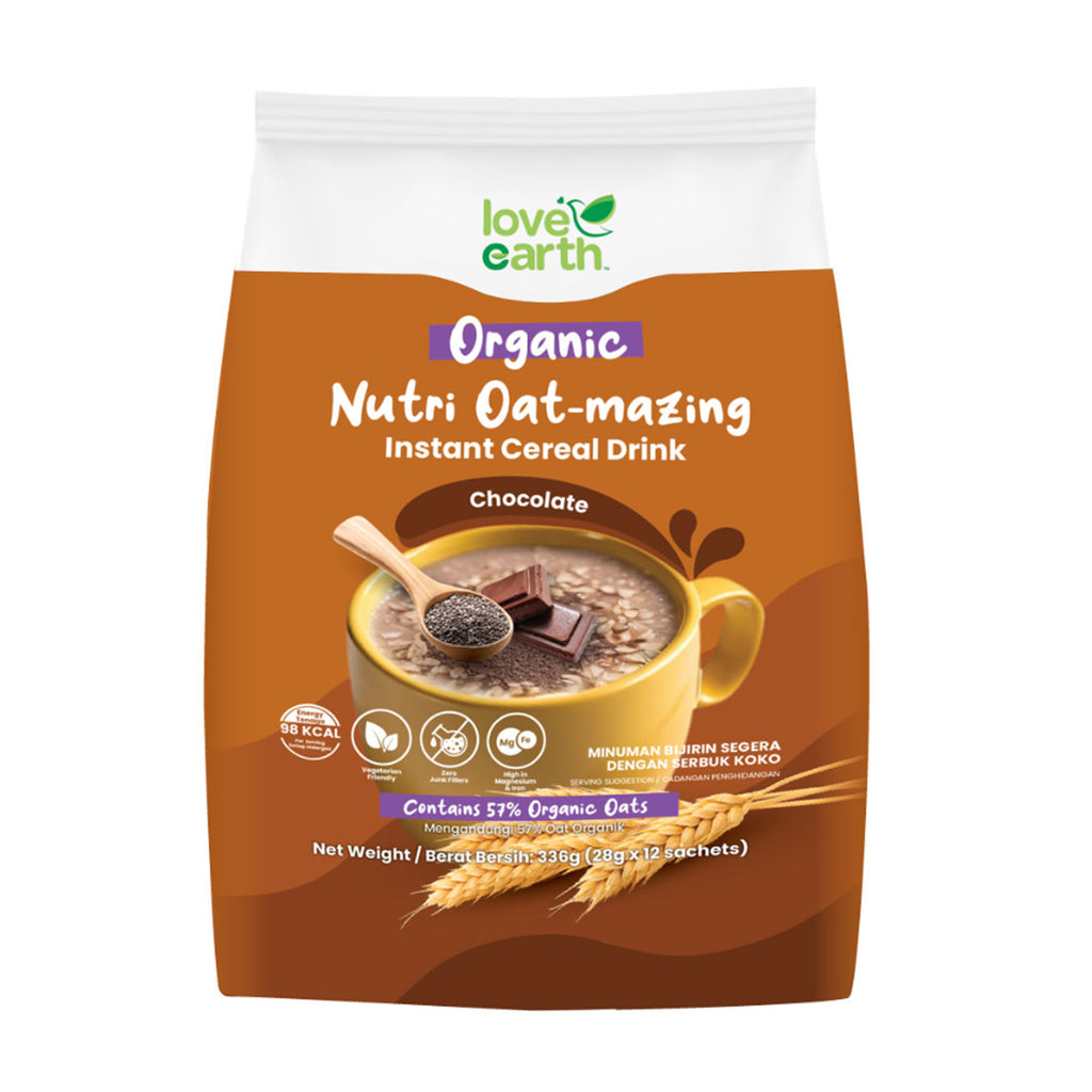 Love Earth Nutri Oat-Mazing Instant Cereal Drink Dark Chocolate 28 x 12