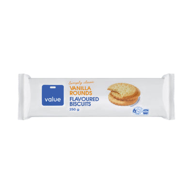 Pams Value Biscuits Vanilla Round 250g