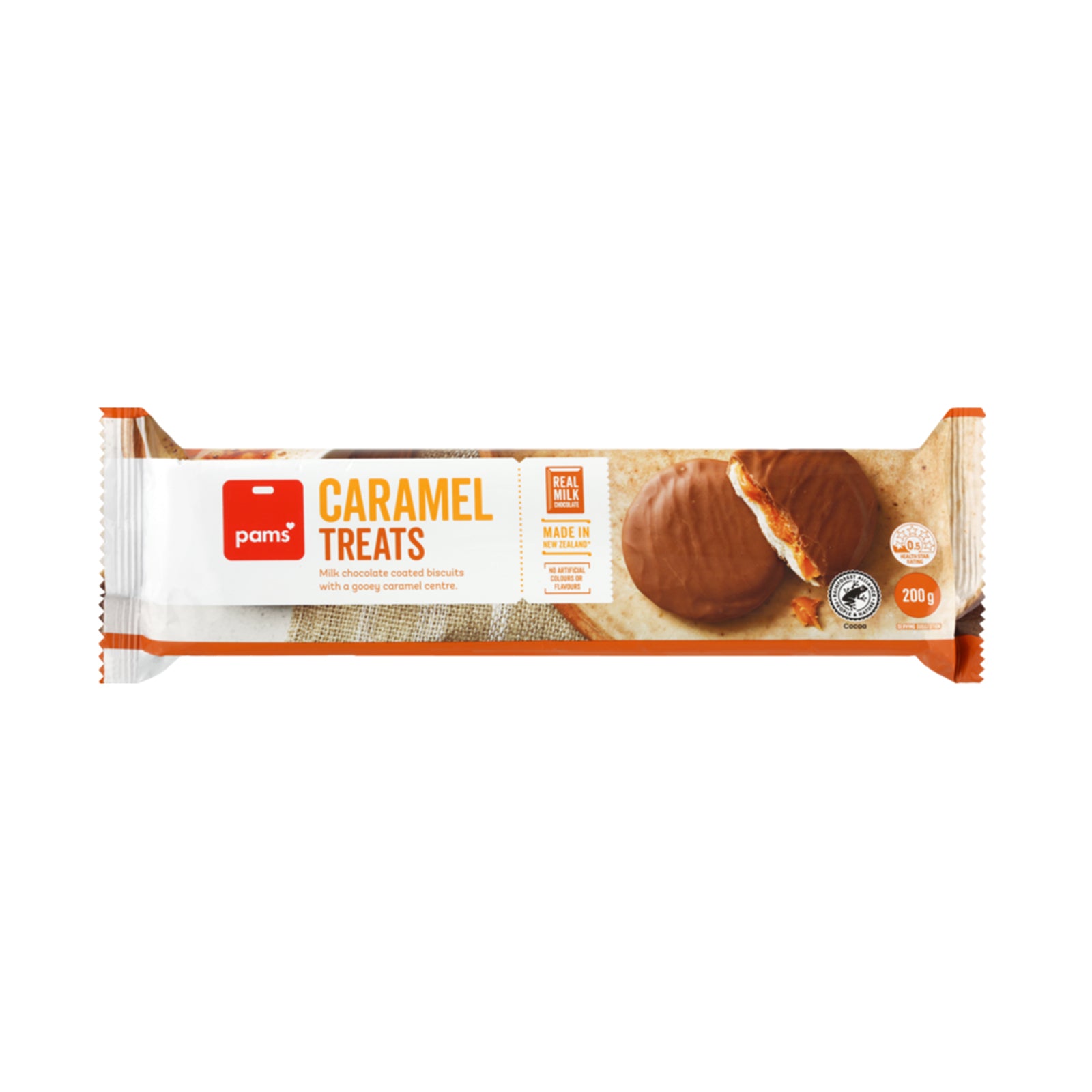 Pams Biscuits Chocolate Caramel Treat 200g
