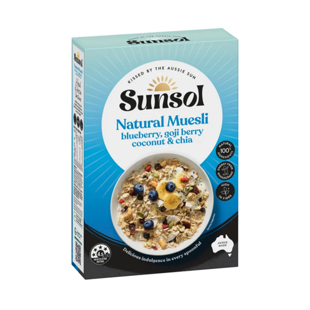 Sunsol Muesli Blueberry Goji Berry Coconut and Chia 500g