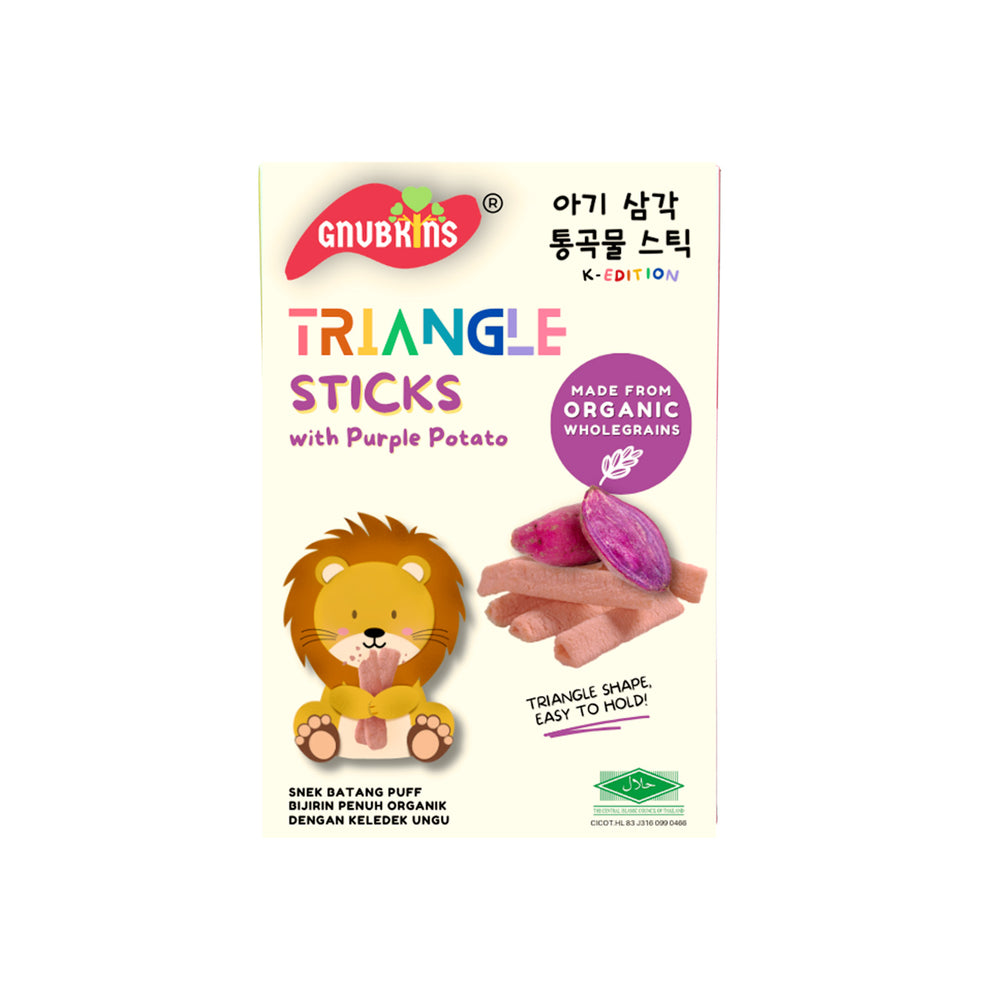 Gnubkins Oraganic Triangle Sticks with Purple Potato 32g