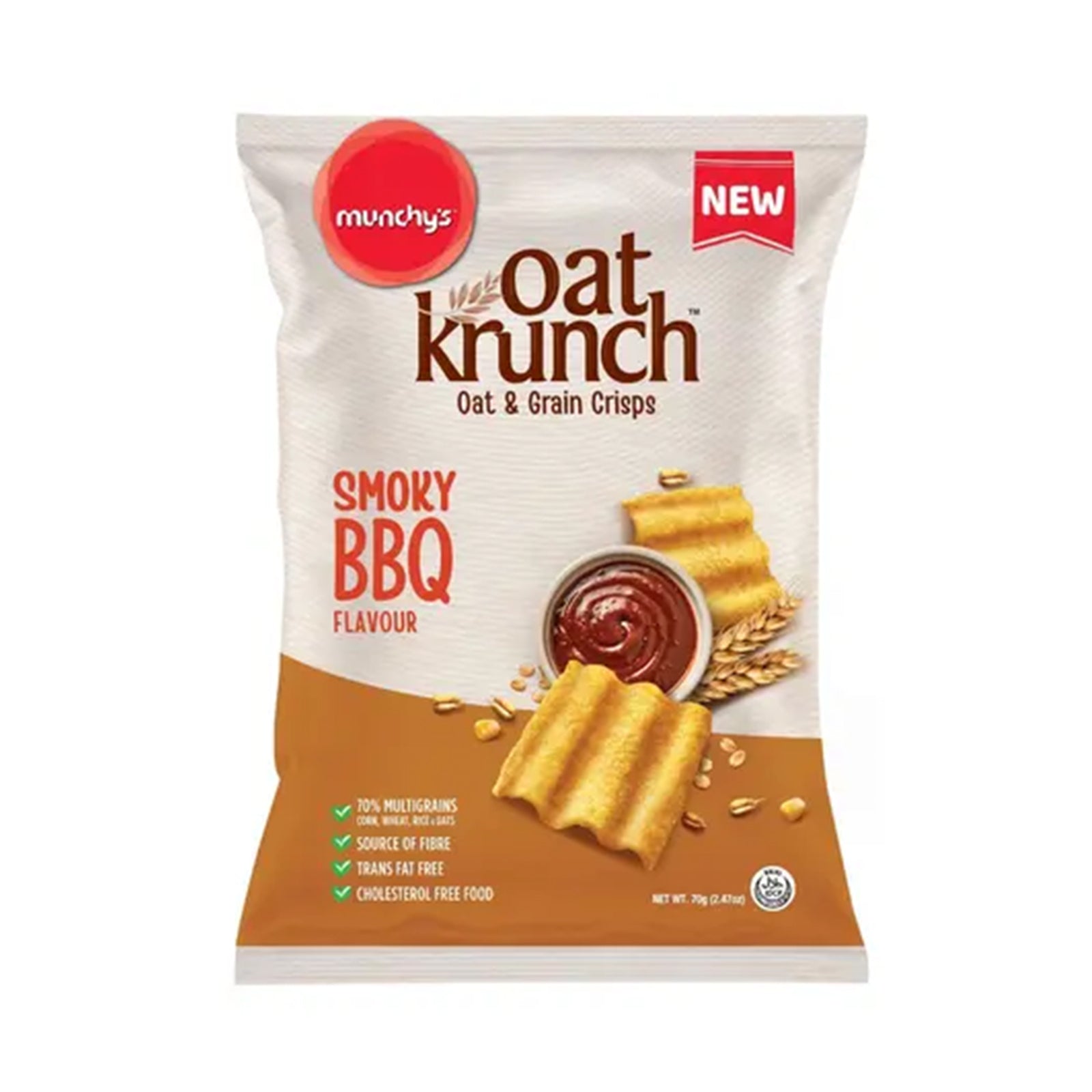 Oat Krunch Oat & Grain Crisps Smoky BBQ 70g