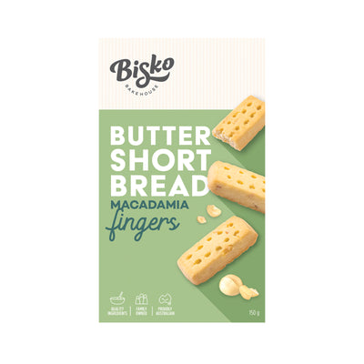 Bisko Bakehouse Traditional Shortbread Macadmia Fingers 150g