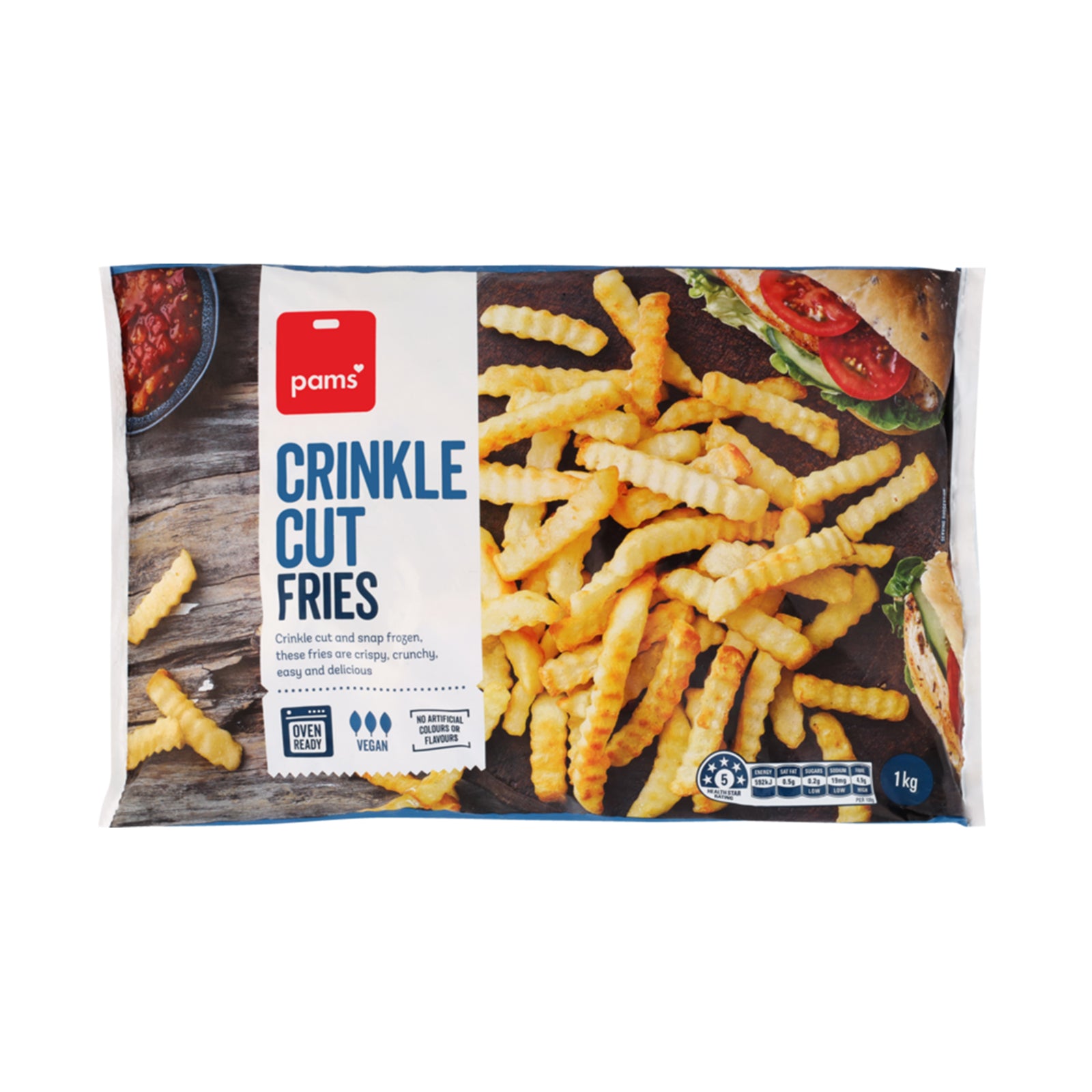 Pams Frozen Fries Crinkle Cut 1kg