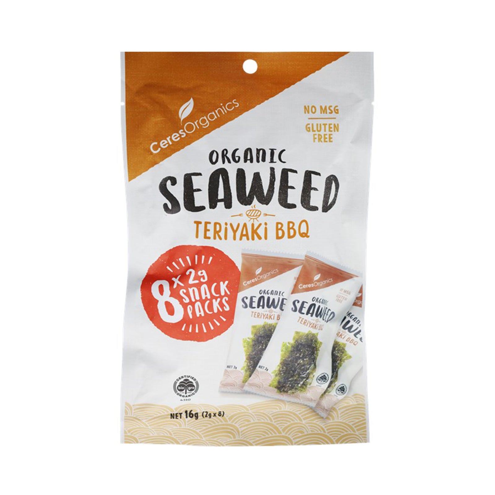 Ceres Seaweed Snack Teriyaki BBQ 2g x 8