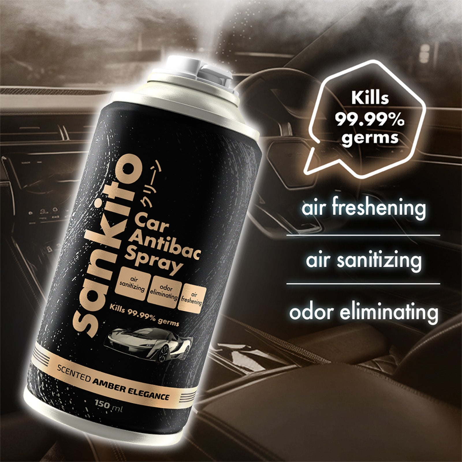 Sankito Car Antibac Spray Amber Elegance 150ml