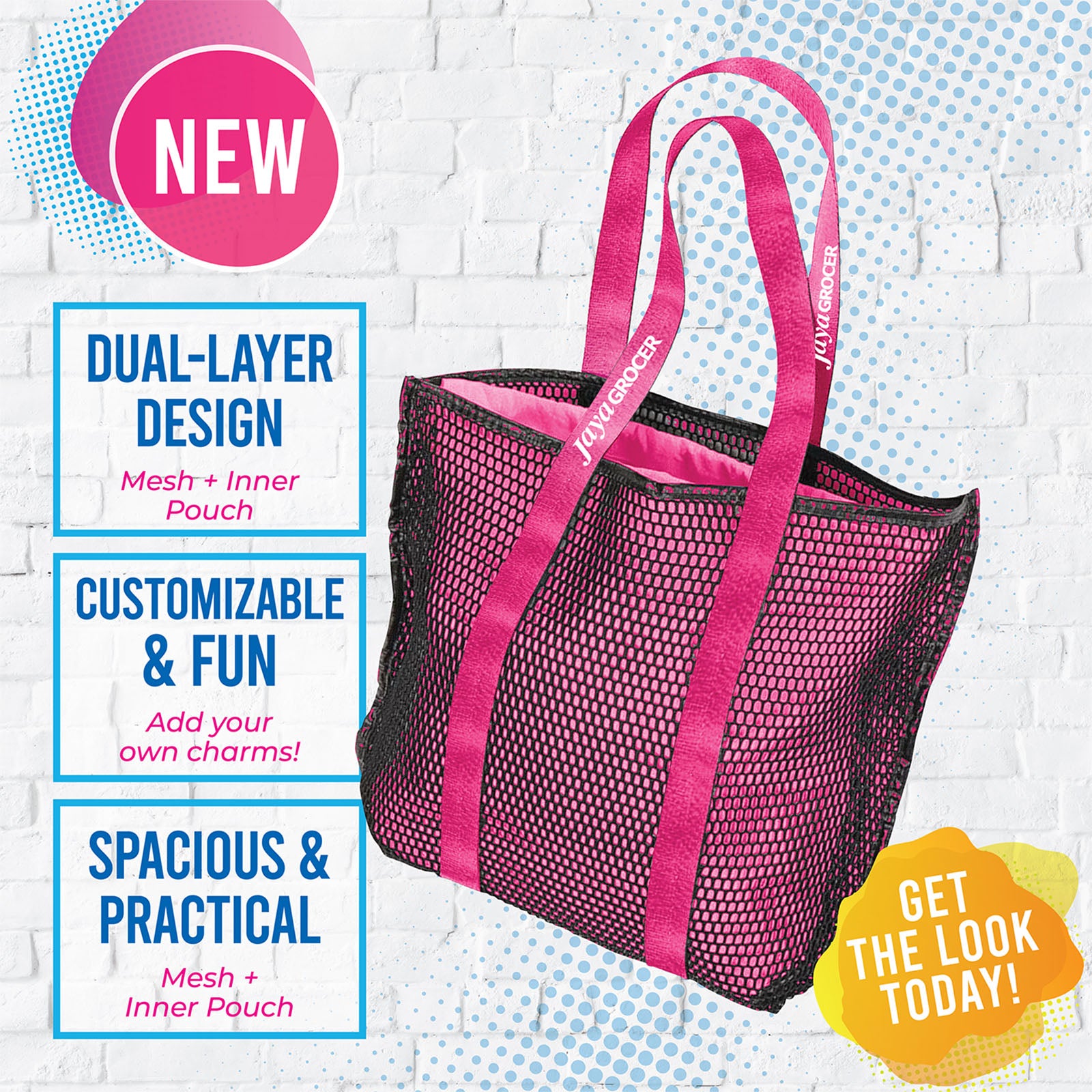 JS Premium Mesh Bag - Pink