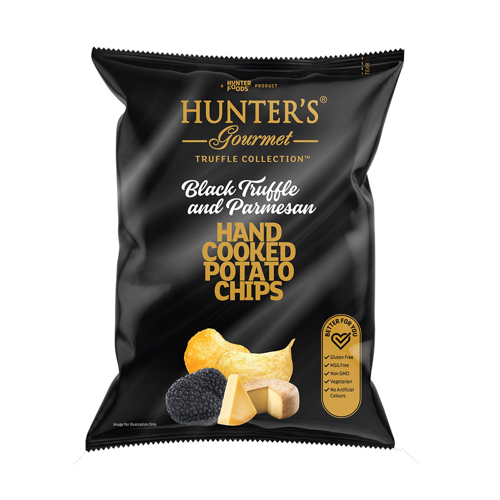 Hunter's Gourmet Black Truffle & Parmesan Potato Chips 125g