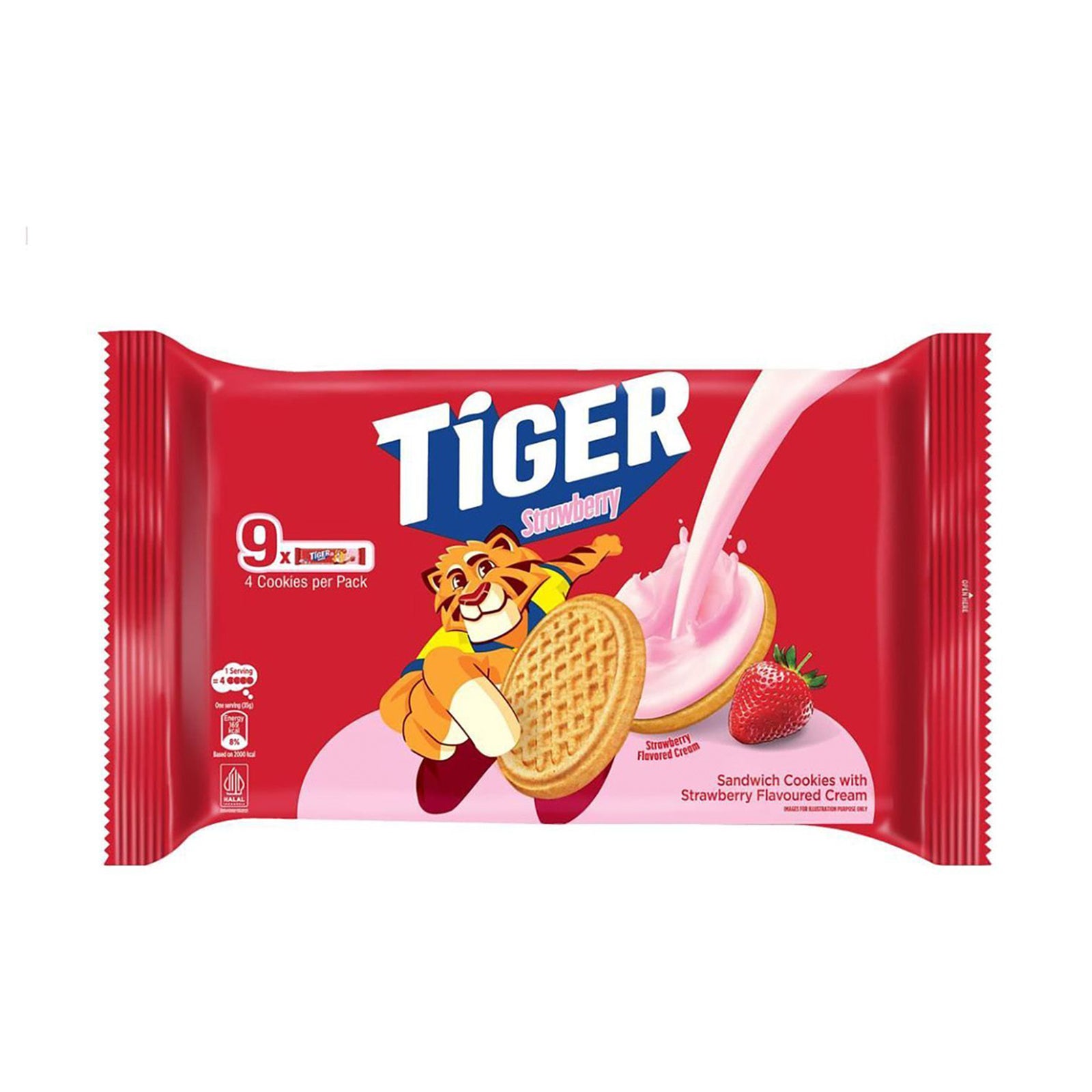 Tiger Golden Sandwich Strawberry 35g x 9