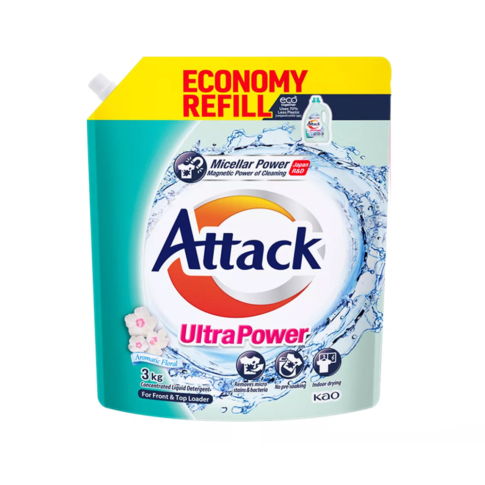 Attack Ultra Power Liquid Detergent Refill 3kg