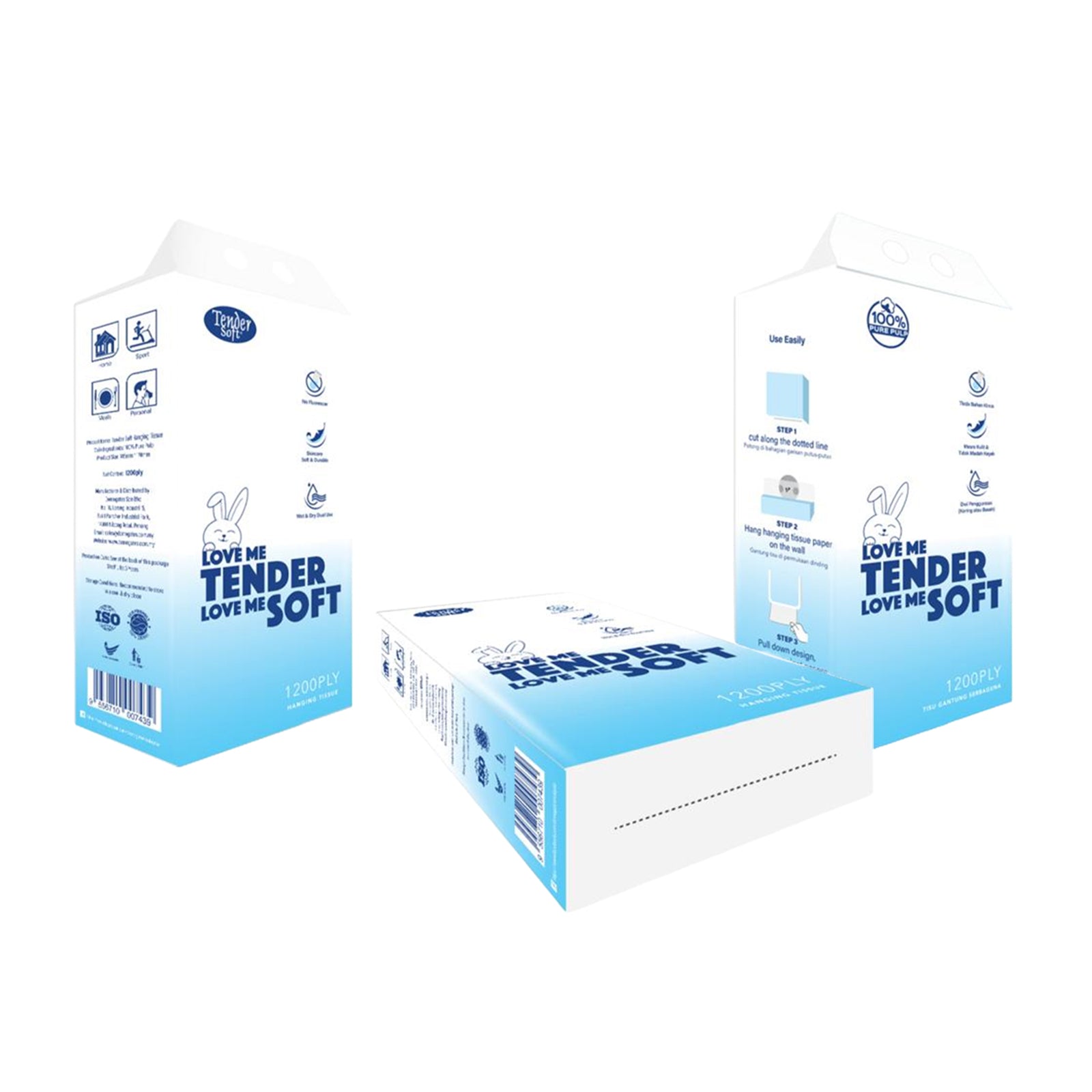 Tender Soft 4ply Hanging Tissue 1200sheets