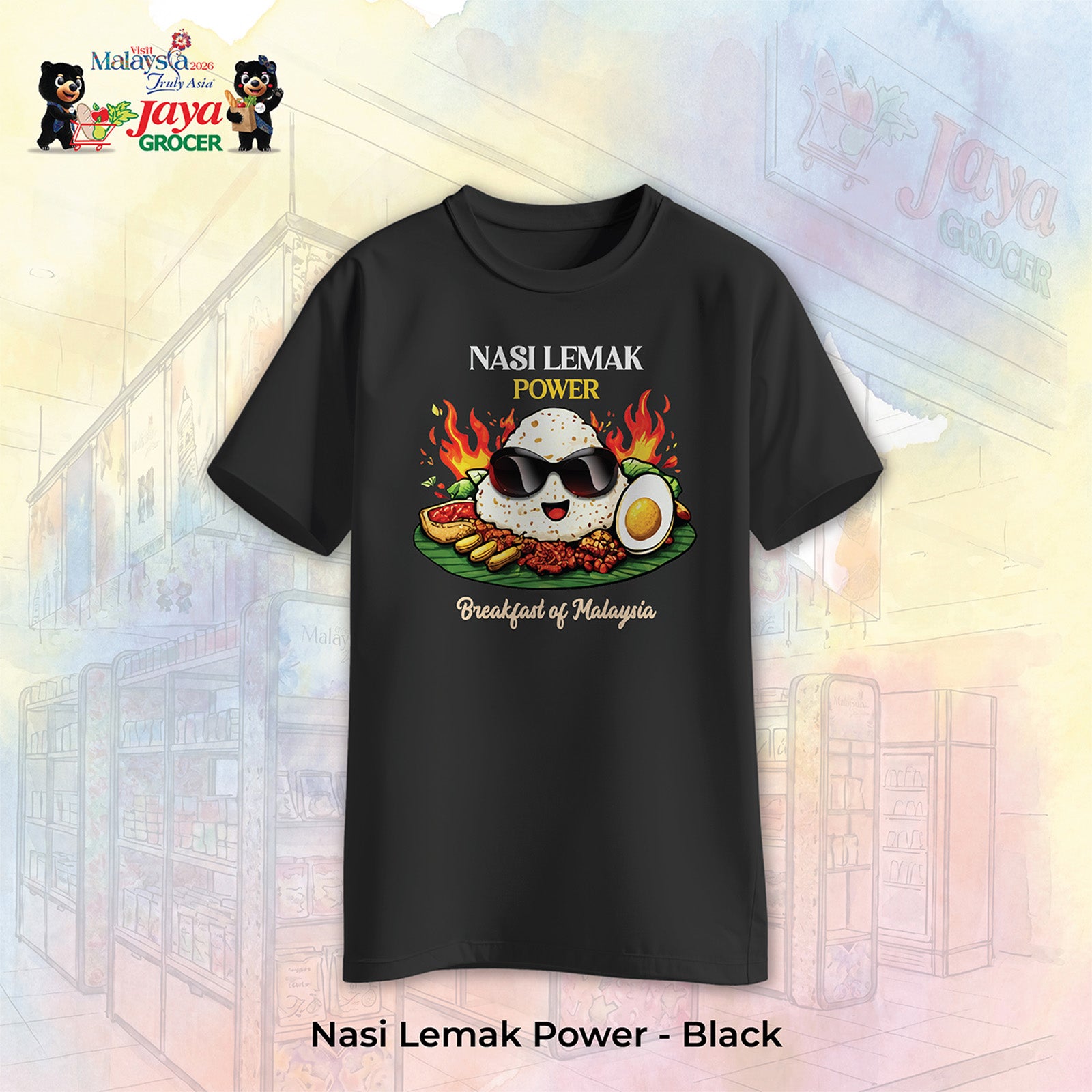 JS Apparel - Nasi Lemak Power (Black-M)
