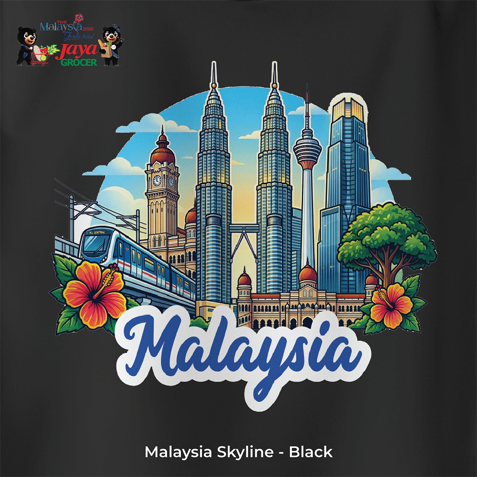 JS Apparel - Malaysia Skyline (Black-L)