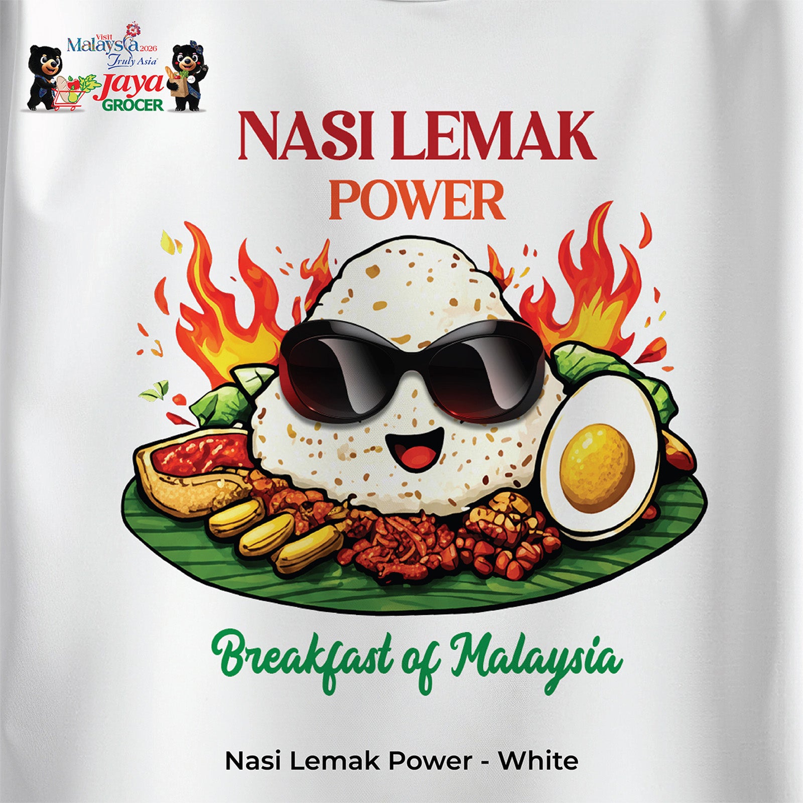 JS Apparel - Nasi Lemak Power (White-M)